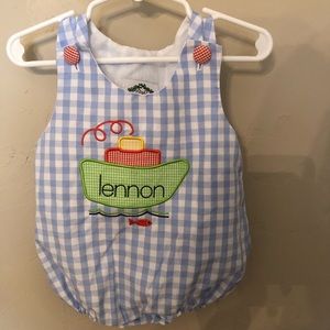 Cecil and Lou Gingham bubble with boat